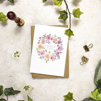 Rose Garden Thank You Cards And Envelopes, 2 of 3