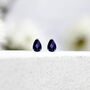 Mini Sterling Silver Teardrop Sapphire Stud Earrings, thumbnail 1 of 8