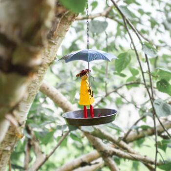 Hanging Bird Feeder Girl With Umbrella Novelty Durable, 7 of 9