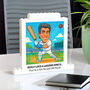 Personalised Cricket Caricature Lego Style Photo Block, thumbnail 2 of 4
