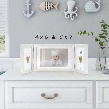 White Triple Picture Frames With 360° Folding Hinge, 8 of 12