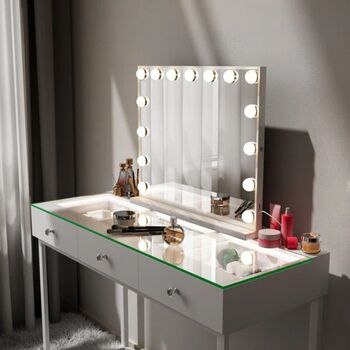 Cyrita Dressing Table With Mirror LED Lights, 2 of 4