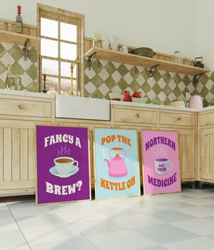 Pop The Kettle On Illustrated Print | Northern Wall Art, 2 of 3