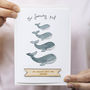 Personalised Whale Family New Baby Card, thumbnail 1 of 6