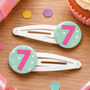 7th Birthday Hair Clips, thumbnail 2 of 2
