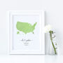 Personalised USA Engagement Map Print, thumbnail 5 of 9