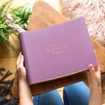 Personalised Leather Bound Wedding Guest Book, 3 of 11