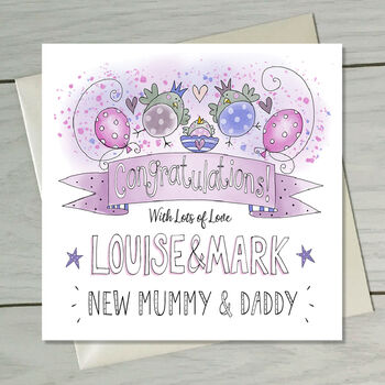 New Mummy And Daddy Baby Congratulations Card, 2 of 4