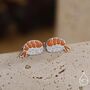 Sterling Silver Enamel Prawn Sushi Stud Earrings, thumbnail 1 of 12