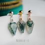 Natural Moss Agate Crystal Earrings, thumbnail 5 of 11