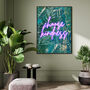 Custom Positive Affirmations Neon Jungle Text Art Print, thumbnail 1 of 6