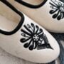 Folk Wool Ballerina Slippers In Cream, thumbnail 3 of 5
