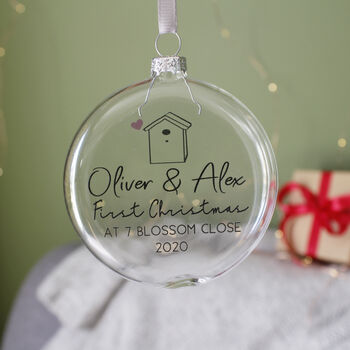 First Christmas New Home Glass Bauble, 7 of 9