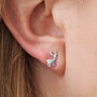 Sterling Silver Christmas Reindeer Stud Earrings, thumbnail 1 of 3