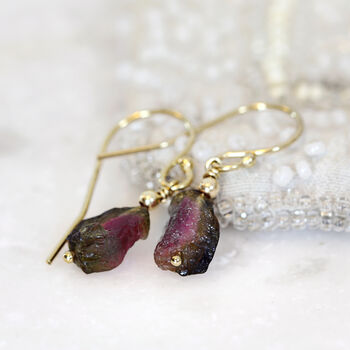 Watermelon Tourmaline Earrings, 7 of 10