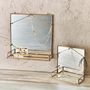 Large Antique Brass Mirror With Shelf, thumbnail 1 of 3