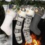 Personalised Nordic Grey Chunky Knit Stocking, thumbnail 1 of 7