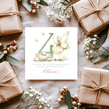 4th Birthday Card With Woodland Fairy, 2 of 2