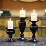 Set Of Three Metal Pillar Candle Holders Stand, thumbnail 2 of 5