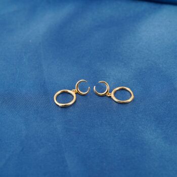 Moon Crescent Hoop Earrings, Gold Hoops, Minimalistic, 7 of 8