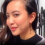 Rose Gold Plated Sterling Silver Curved Drop Earrings, thumbnail 3 of 8