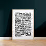 Hey Jude, Beatles Song Lyrics Wall Art, thumbnail 2 of 11