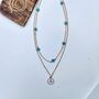 Customized Layered Evil Eye Initial Choker Necklace, thumbnail 2 of 4