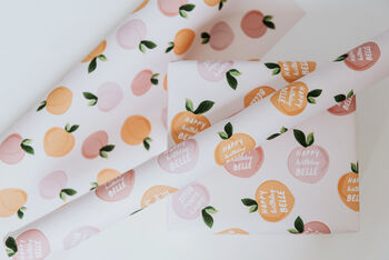 Personalised Peach Wrapping Paper, 3 of 4