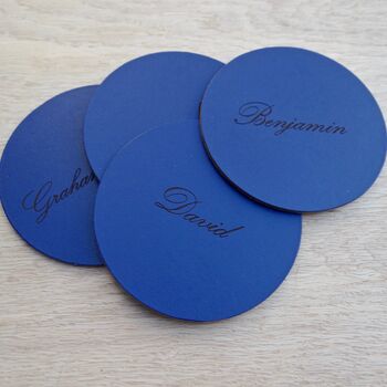 Personalised Engraved Leather Coaster, 11 of 12