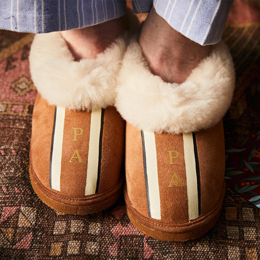 Sheepskin Slippers With Hand Painted Initials, 1 of 2