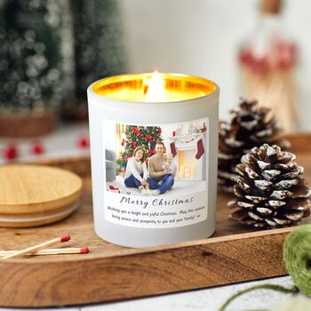Personalised Christmas Photo Candle Gift, Custom Festive Present, 2 of 9