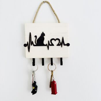 Artisan Multifunctional Key Holder With Cats, 5 of 5