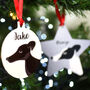 Greyhound Personalised Christmas Tree Dog Decoration, thumbnail 1 of 9