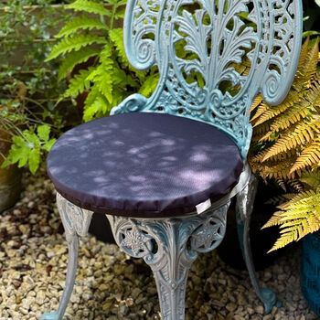 Circular Round Garden Outdoor Seat Pads Plain Navy Blue, 2 of 5