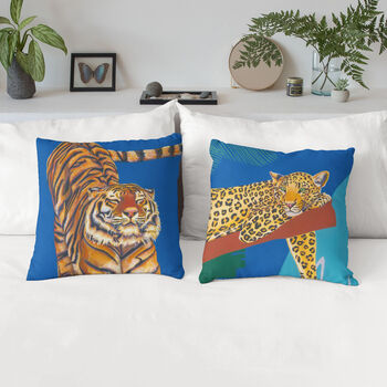 Tiger And Leopard Animal Cushion, 6 of 7
