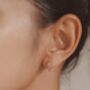 Sterling Silver Rainbow Cz Huggie Hoop Earrings, thumbnail 2 of 6