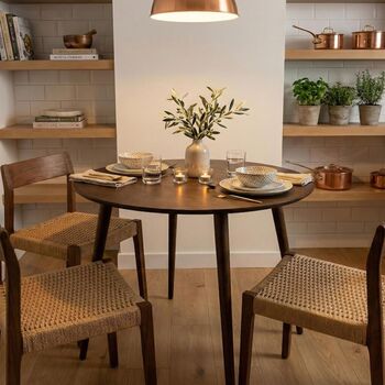 Ound Wooden Dining Room Table, Narrow Dine Table, 11 of 12