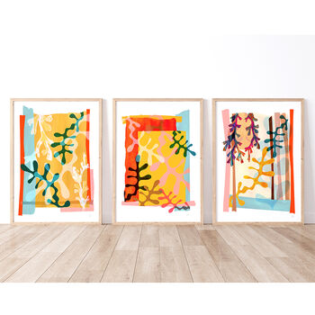 Abstract Seaweed Prints Set Of Three, 2 of 10