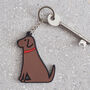 Chocolate Labrador Key Ring, thumbnail 1 of 2