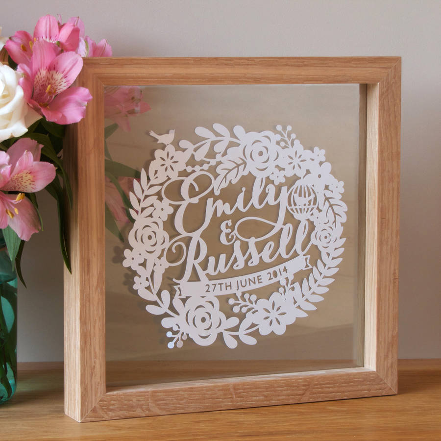 personalised-first-wedding-anniversary-papercut-first-wedding