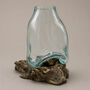 Molten Glass Terrarium On Wood, thumbnail 2 of 5