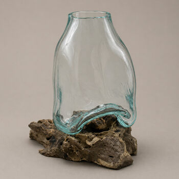 Molten Glass Terrarium On Wood, 2 of 5