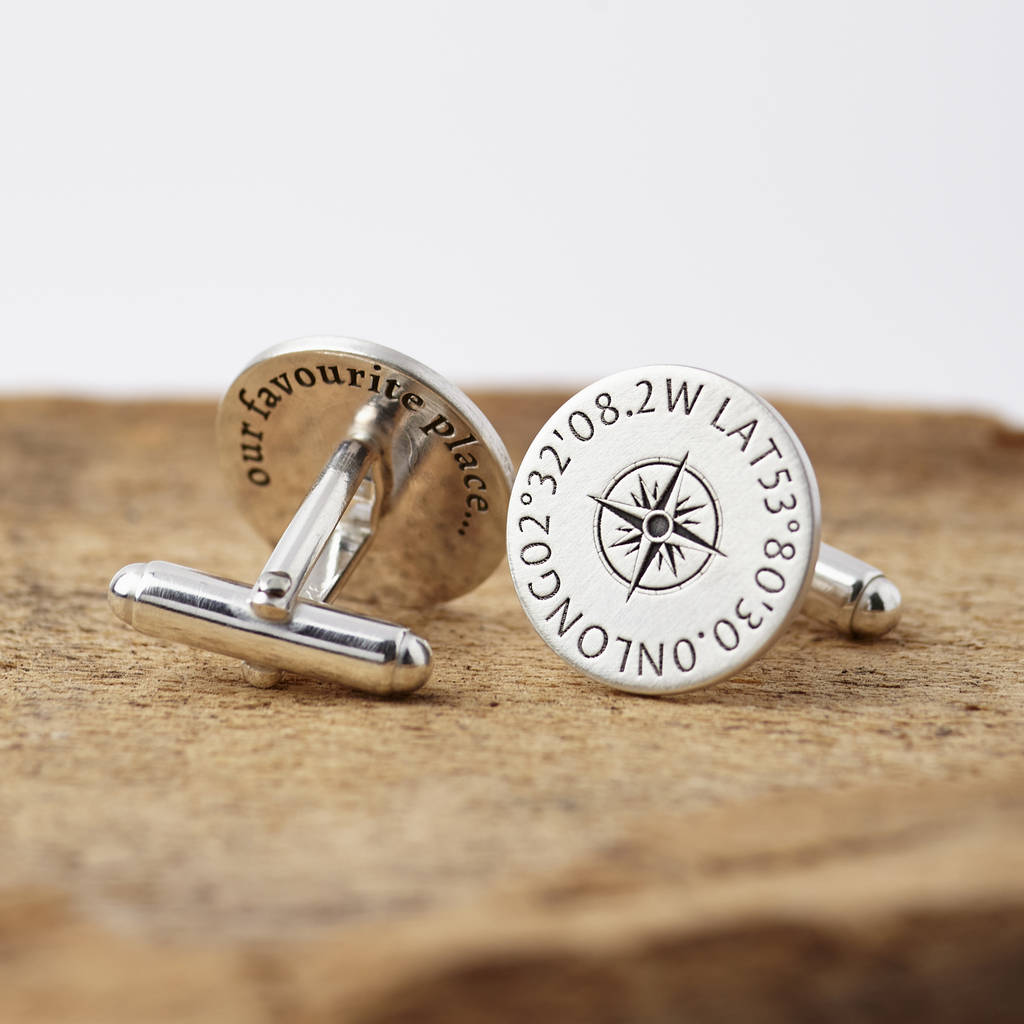 Personalised Sterling Silver Coordinates Cufflinks, 1 of 7