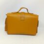 Small Leather Crossbody Satchel Handheld Handbag Canary Yellow With Side Pockets, thumbnail 7 of 9