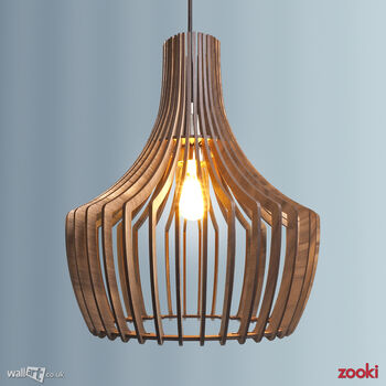 Zooki Six 'Freyr' Wooden Pendant Light, 5 of 9