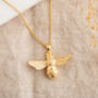Gold Plated Sterling Silver Bee Necklace, thumbnail 1 of 3