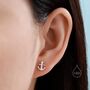 Anchor Stud Earrings In Sterling Silver, thumbnail 1 of 10
