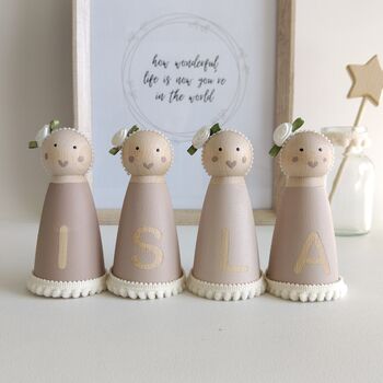 Personalised Baby Name Peg Dolls, 7 of 8