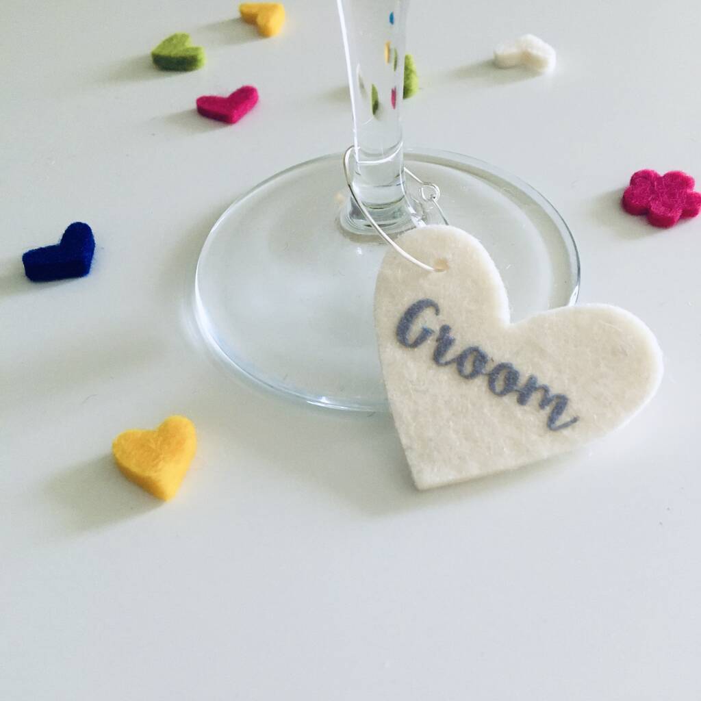 Personalised Heart Wine Glass Charms By Jackie Martin Designs