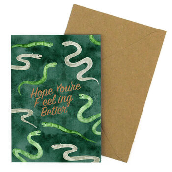 Hope You're F Eel Ing Better A6 Greetings Card, 5 of 6
